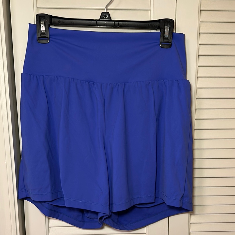 HALARA Blue Athletic Shorts with Elastic Waistband